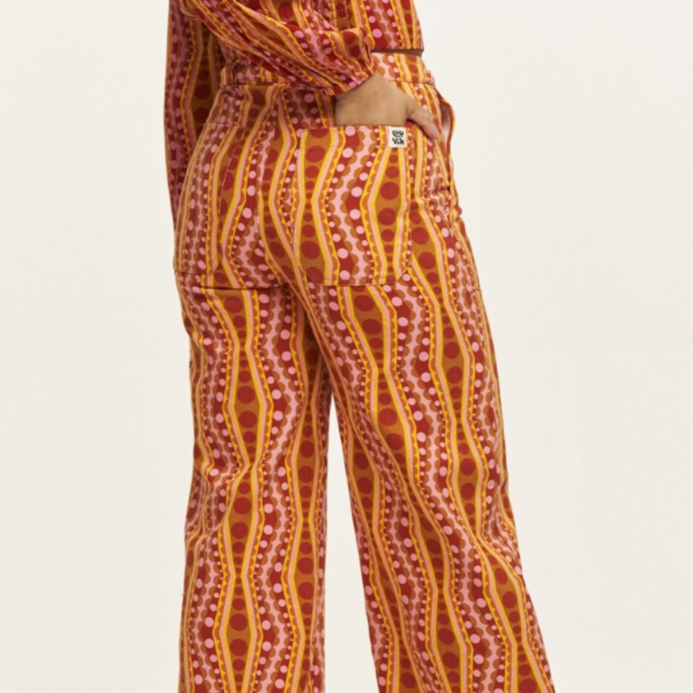 Lucy and Yak Delores Wide Leg Jeans in Dots - 34R
